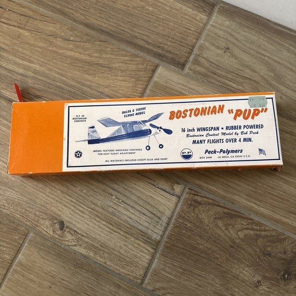 Peck Polymers Other - Peck Polymers Bostonian "Pup" PP-30 – 16″ Wingspan – Rubber Powered Aircraft Kit